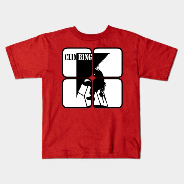 Climbing climbing extreme sport motive for mountaineers Kids T-Shirt by Quentin1984